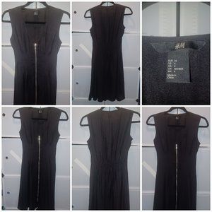 H&M front zipper black dress